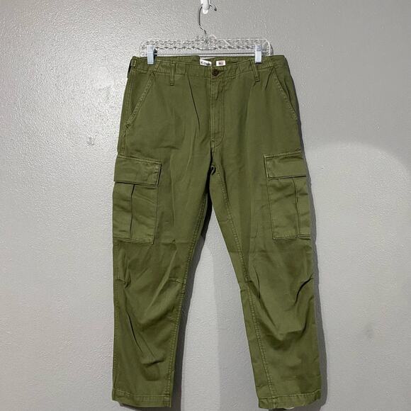 RE/DONE Olive Green Upcycled Army Cargo High Rise Pants Size 29 - Picture 1 of 5